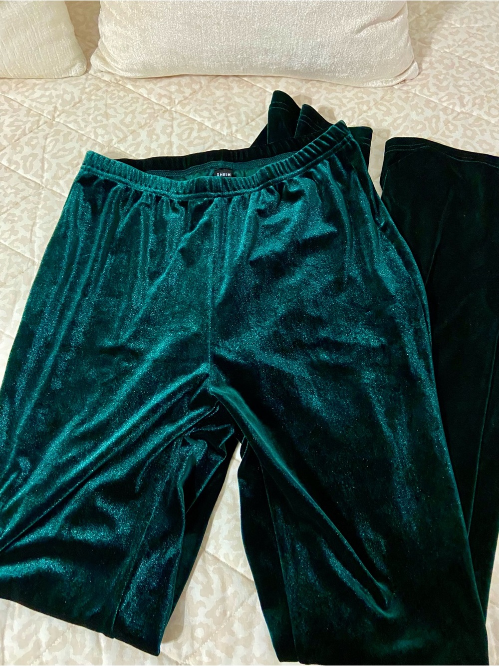 Velvet Pants in Deep Emerald Green